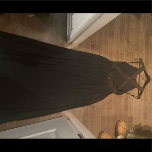 Juicy couture black silk maxi dress